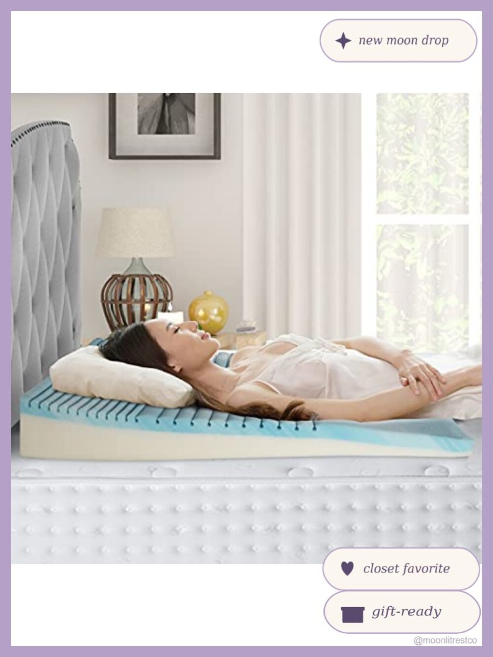 Memory Foam Bed Wedge Pillow Gel Cooling Elevated Support 43x29x6